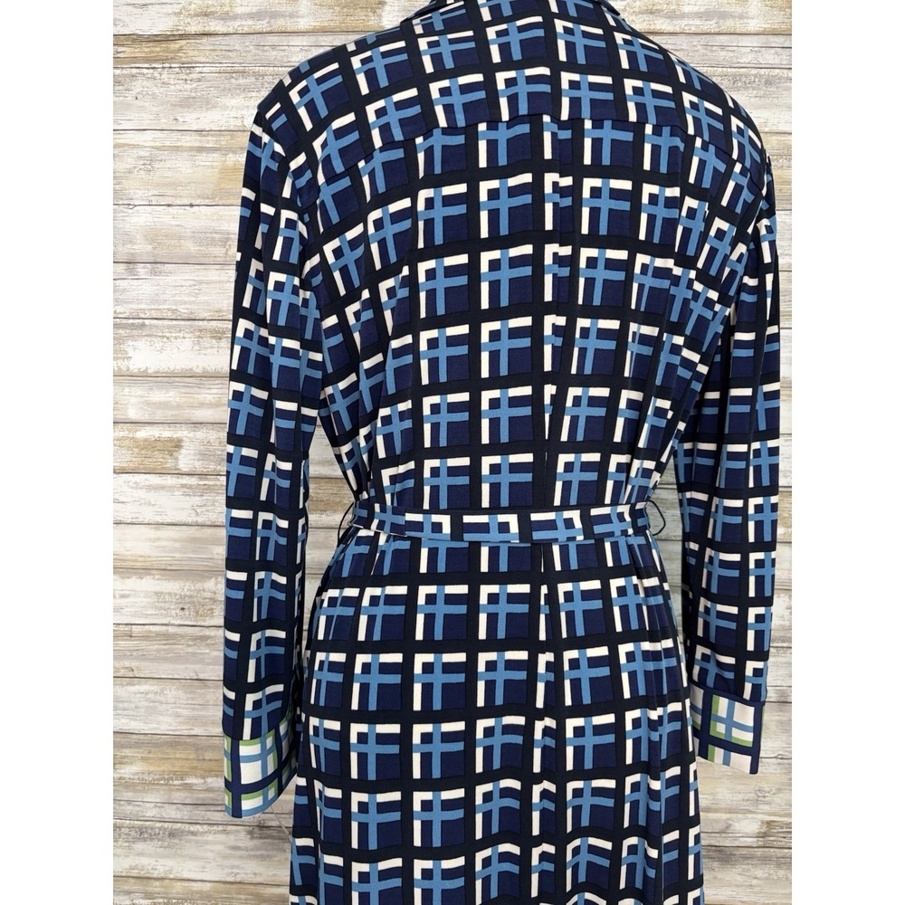 Donna Morgan Dress NWT Geometric Jersey Mod Long Sleeve Work Belted EUC - Picture 10 of 12